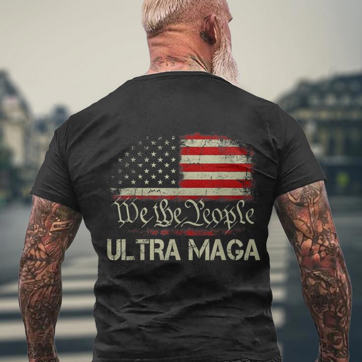 Ultra Maga Shirt Funny Anti Biden Us Flag Pro Trump Trendy Tshirt Men's Crewneck Short Sleeve Back Print T-shirt Gifts for Old Men