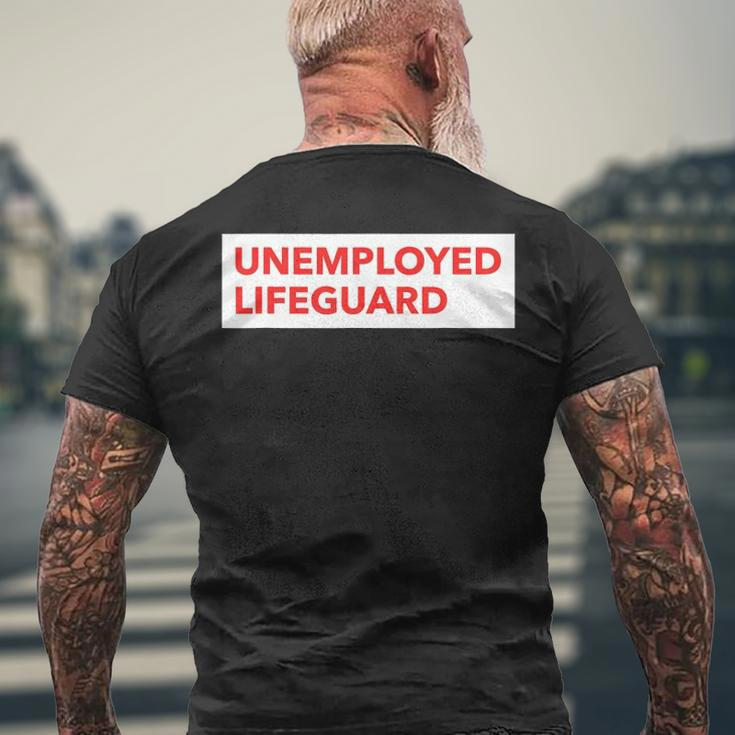 Unemployed Lifeguard Life Guard Men's Back Print T-shirt Gifts for Old Men