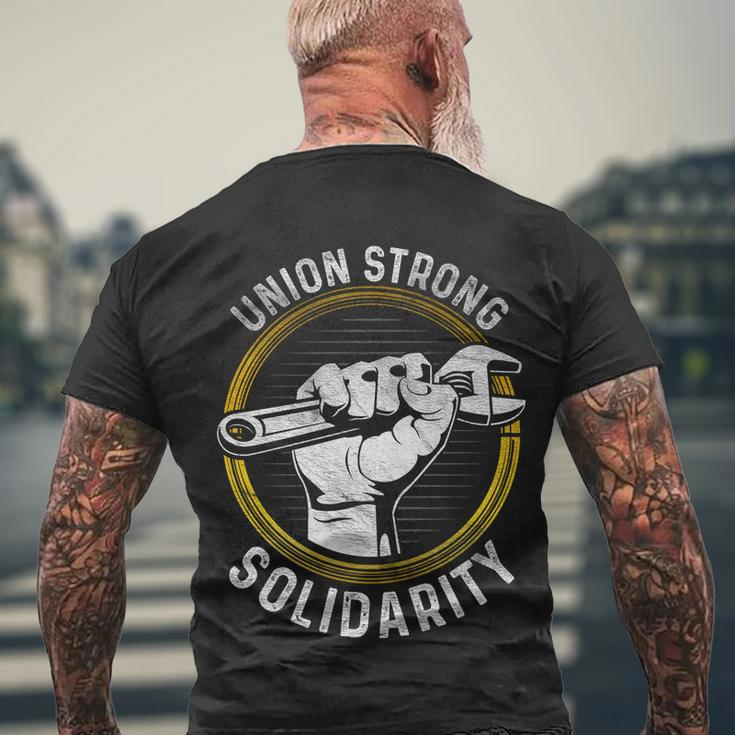 Union Strong Solidarity Labor Day Worker Proud Laborer Gift Men's Crewneck Short Sleeve Back Print T-shirt Gifts for Old Men