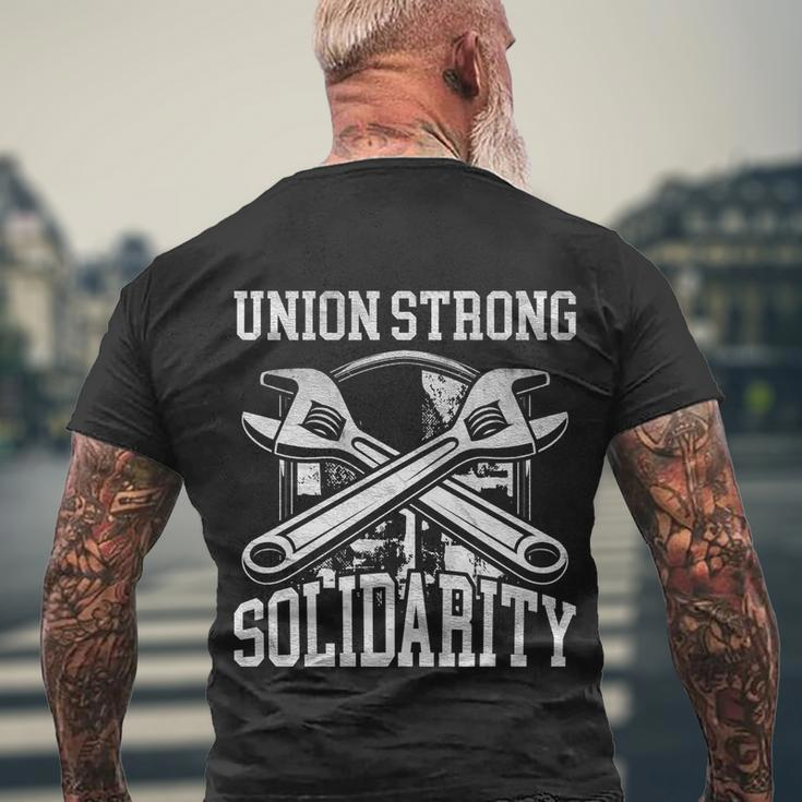 Union Strong Solidarity Labor Day Worker Proud Laborer Meaningful Gift Men's Crewneck Short Sleeve Back Print T-shirt Gifts for Old Men