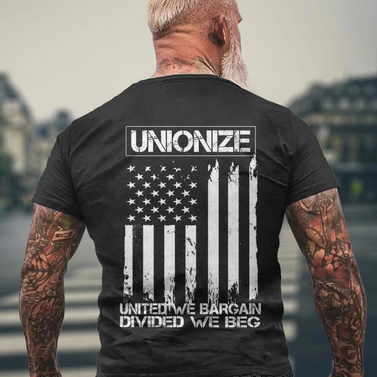Unionize United We Bargain Divided We Beg Usa Union Pride Great Gift Men's Crewneck Short Sleeve Back Print T-shirt Gifts for Old Men