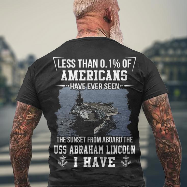Uss Abraham Lincoln Cvn 72 Sunset Men's Crewneck Short Sleeve Back Print T-shirt Gifts for Old Men