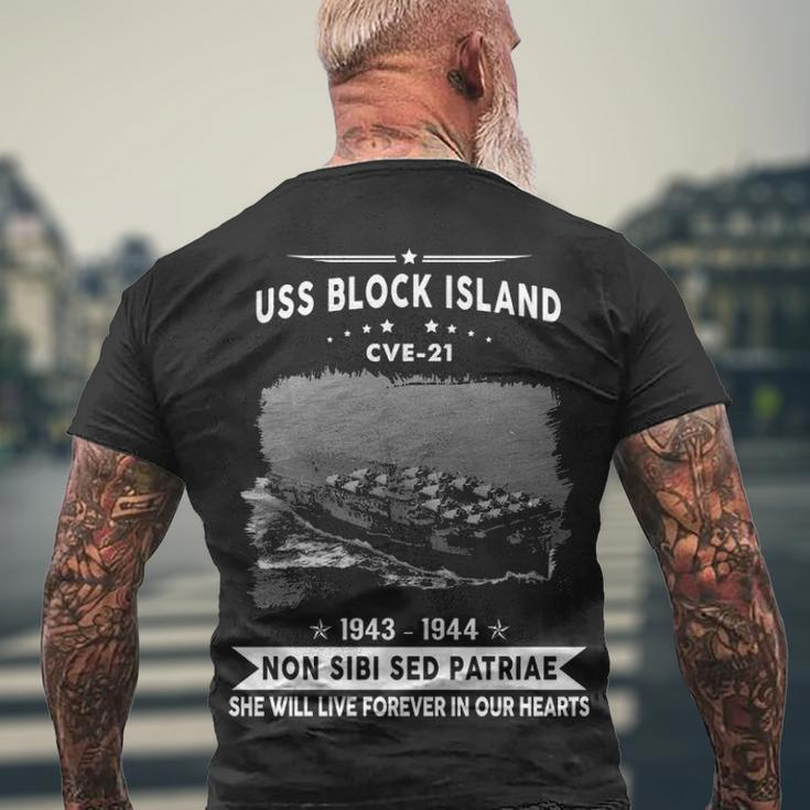 Uss Block Island Cve Men's Crewneck Short Sleeve Back Print T-shirt Gifts for Old Men