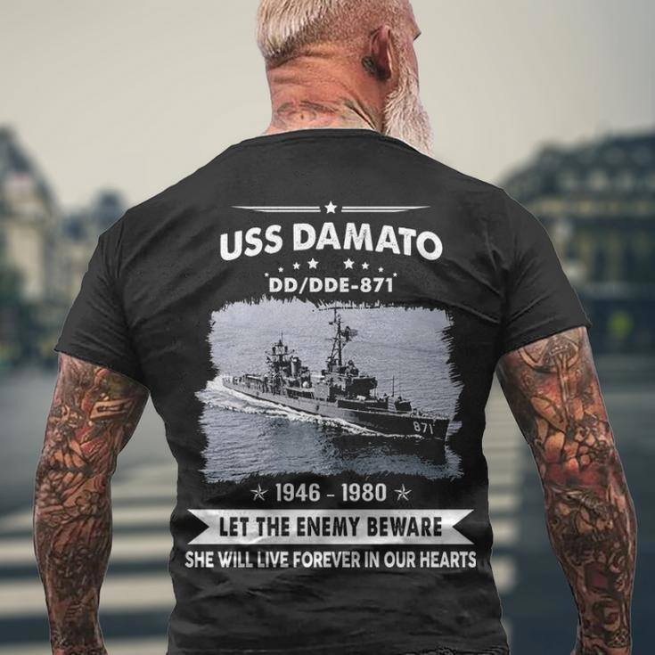 Uss Damato Dde 871 Dd Men's Crewneck Short Sleeve Back Print T-shirt Gifts for Old Men