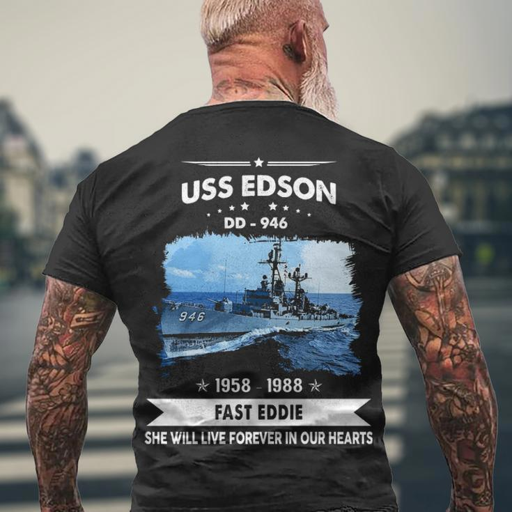 Uss Edson Dd Men's Crewneck Short Sleeve Back Print T-shirt Gifts for Old Men