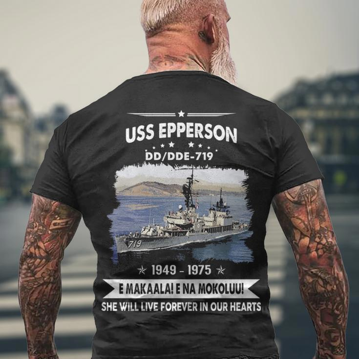 Uss Epperson Dd 719 Dde Men's Crewneck Short Sleeve Back Print T-shirt Gifts for Old Men