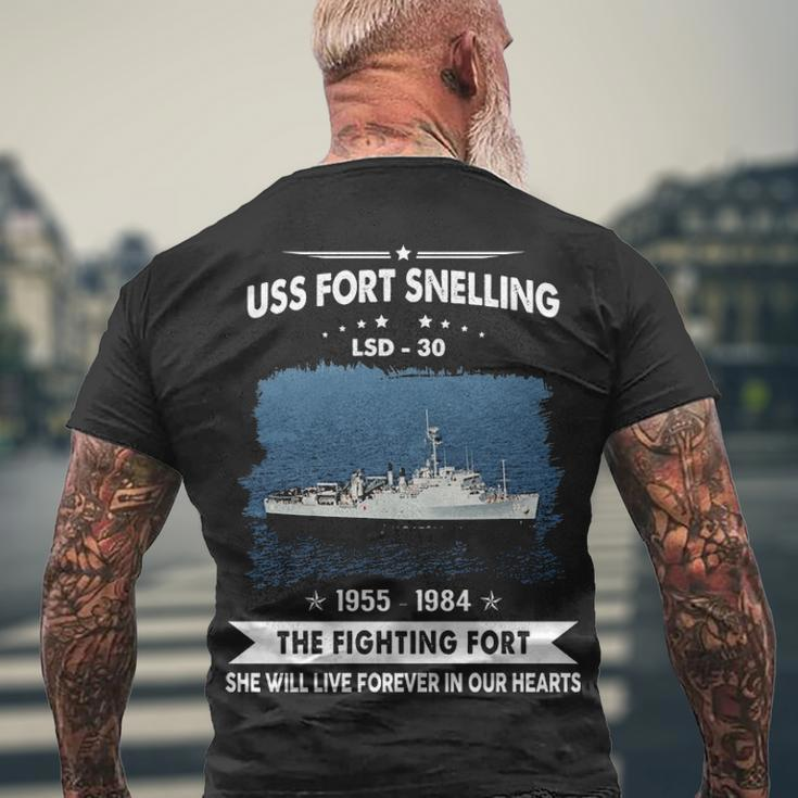 Uss Fort Snelling Lsd Men's Crewneck Short Sleeve Back Print T-shirt Gifts for Old Men