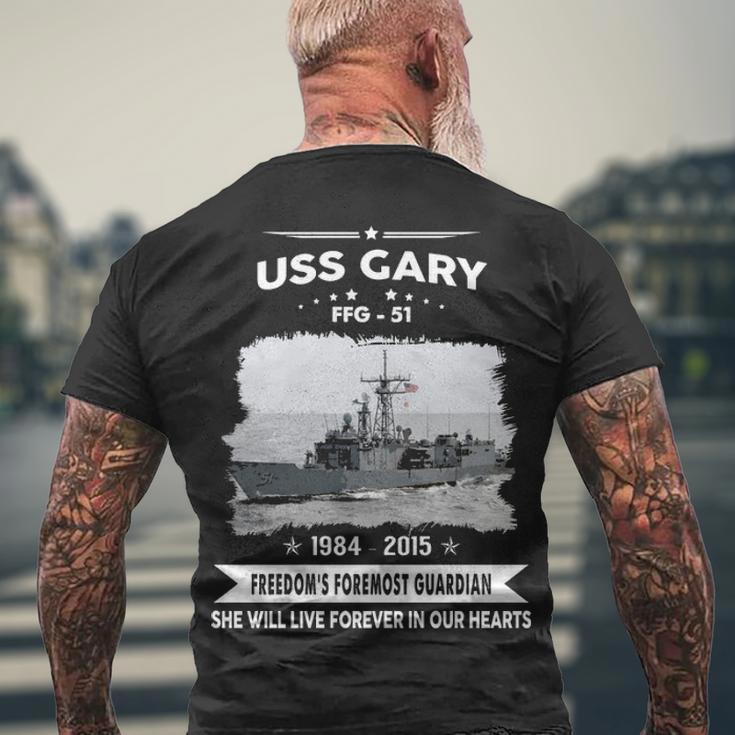 Uss Gary Ffg Men's Crewneck Short Sleeve Back Print T-shirt Gifts for Old Men