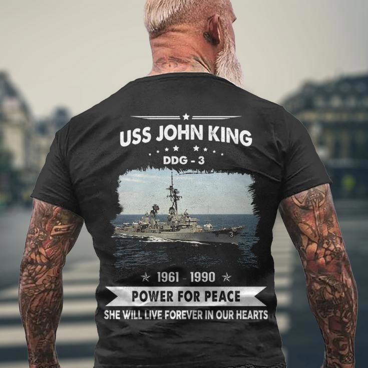 Uss John King Ddg Men's Crewneck Short Sleeve Back Print T-shirt Gifts for Old Men