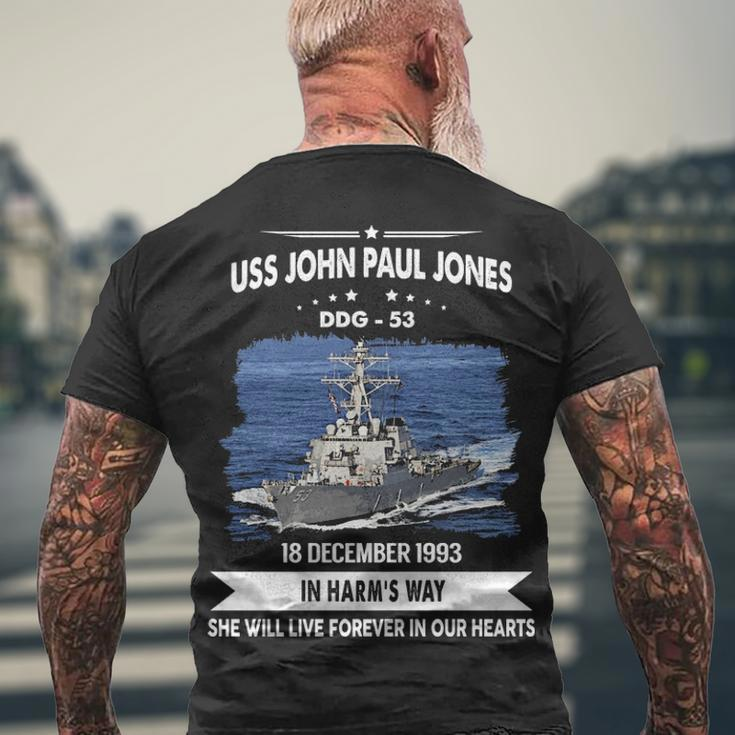 Uss John Paul Jones Ddg V2 Men's Crewneck Short Sleeve Back Print T-shirt Gifts for Old Men