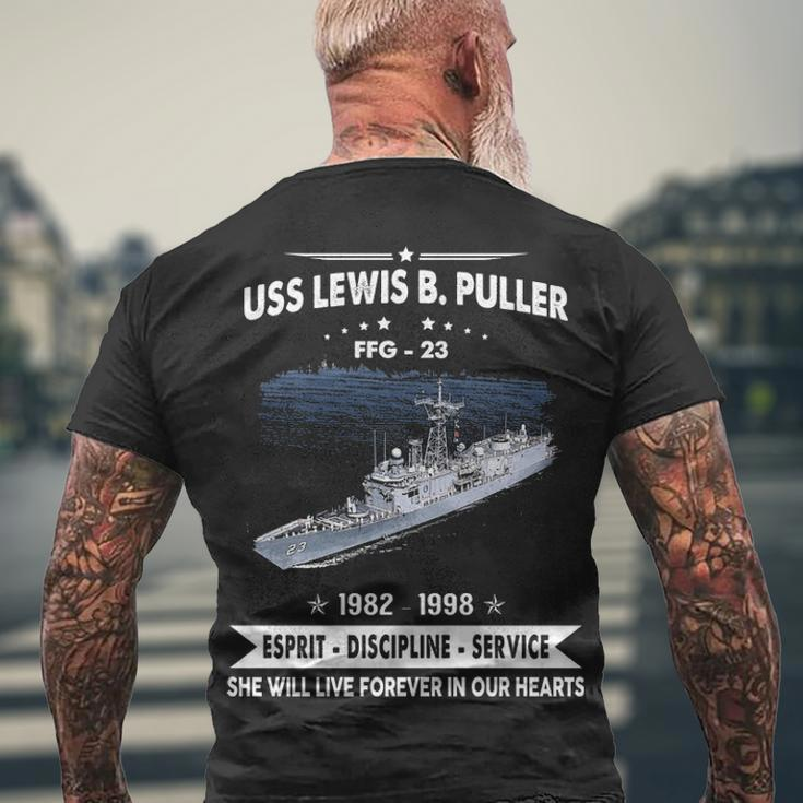 Uss Lewis B Puller Ffg Men's Crewneck Short Sleeve Back Print T-shirt Gifts for Old Men