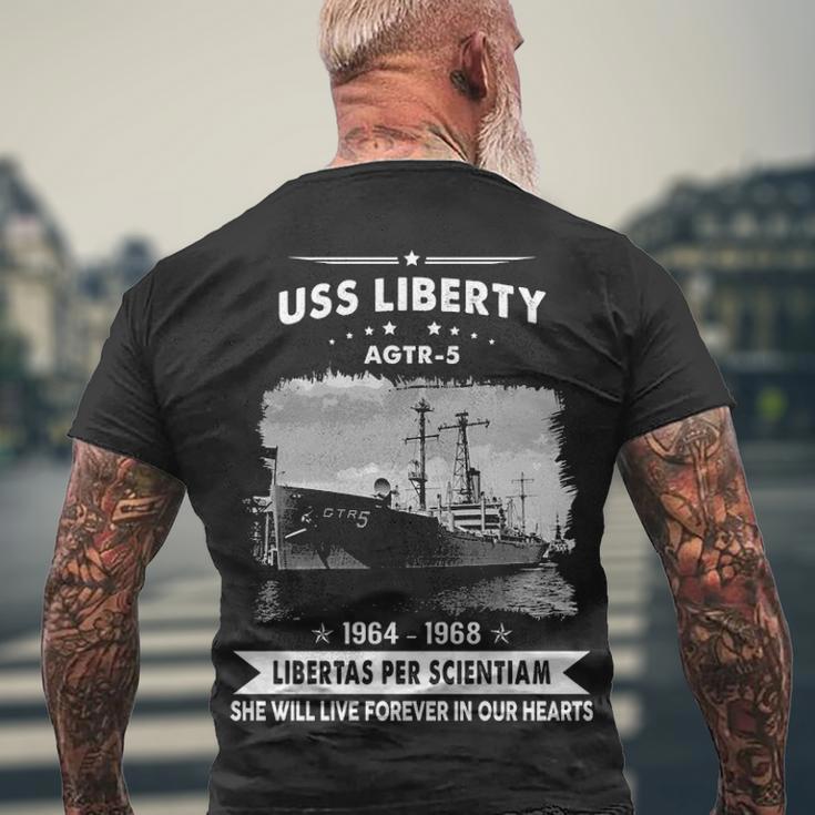 Uss Liberty Agtr Men's Crewneck Short Sleeve Back Print T-shirt Gifts for Old Men