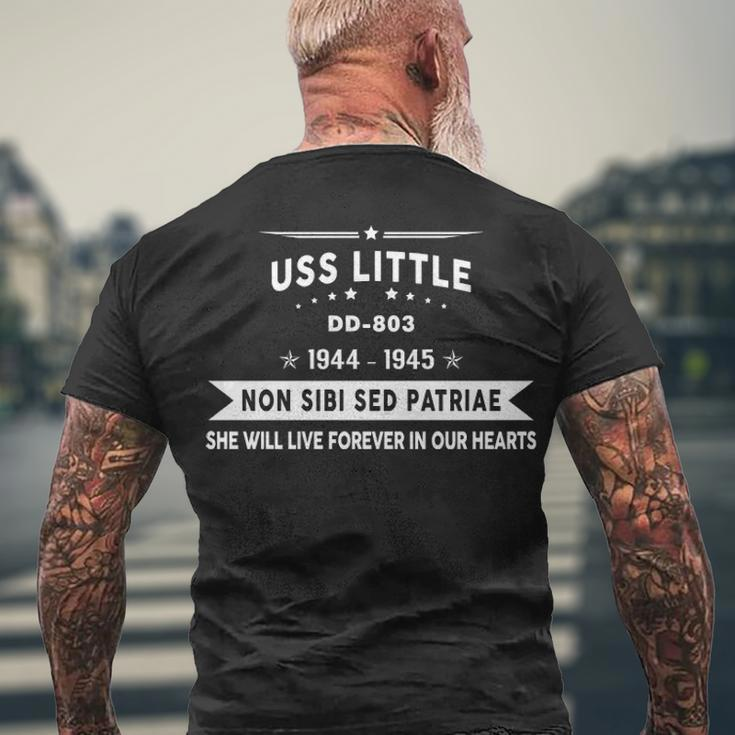 Uss Little Dd Men's Crewneck Short Sleeve Back Print T-shirt Gifts for Old Men