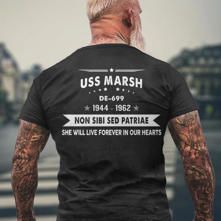 Uss Marsh De Men's Crewneck Short Sleeve Back Print T-shirt Gifts for Old Men