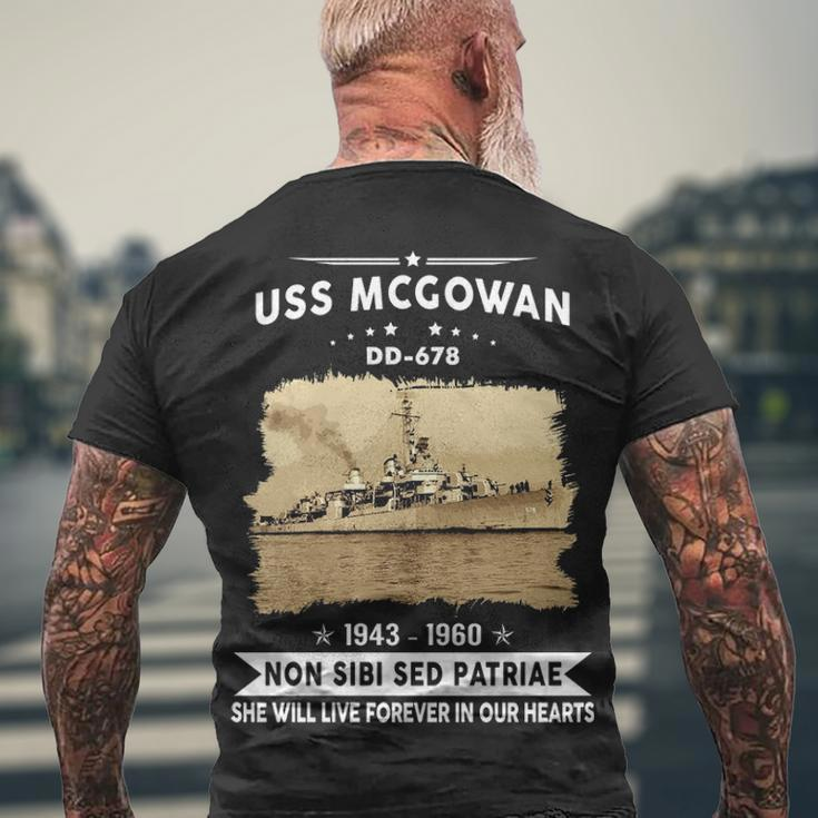 Uss Mcgowan Dd Men's Crewneck Short Sleeve Back Print T-shirt Gifts for Old Men
