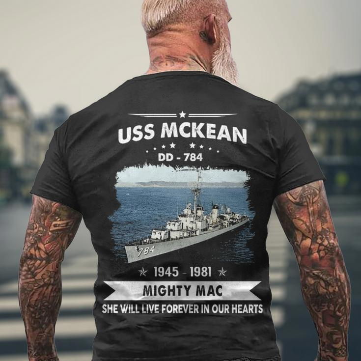 Uss Mckean Dd Men's Crewneck Short Sleeve Back Print T-shirt Gifts for Old Men