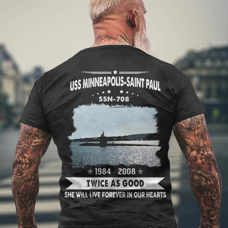 Uss Minneapolis Saint Paul Ssn Men's Crewneck Short Sleeve Back Print T-shirt Gifts for Old Men