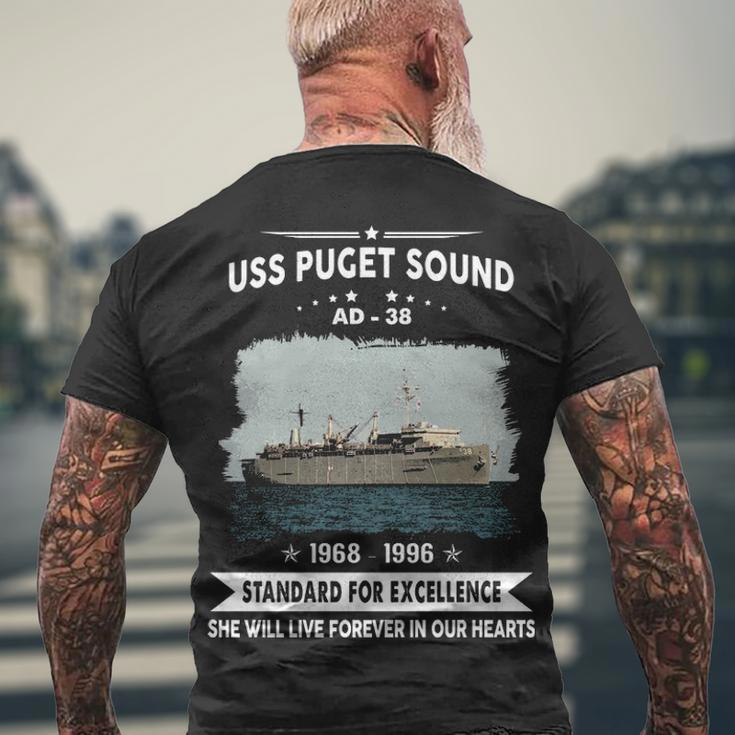 Uss Puget Sound Ad Men's Crewneck Short Sleeve Back Print T-shirt Gifts for Old Men