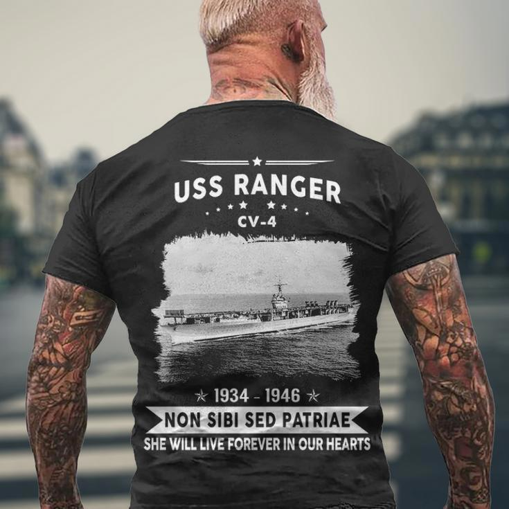 Uss Ranger Cv V2 Men's Crewneck Short Sleeve Back Print T-shirt Gifts for Old Men