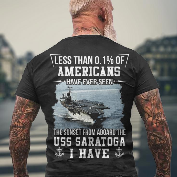 Uss Saratoga Cv 60 Cva 60 Sunset Men's Crewneck Short Sleeve Back Print T-shirt Gifts for Old Men
