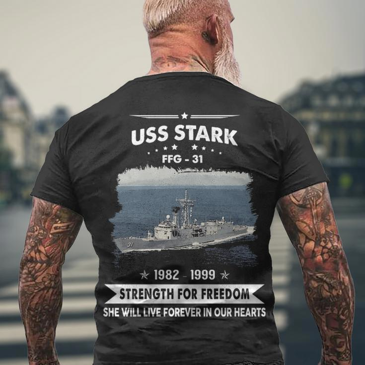 Uss Stark Ffg Men's Crewneck Short Sleeve Back Print T-shirt Gifts for Old Men