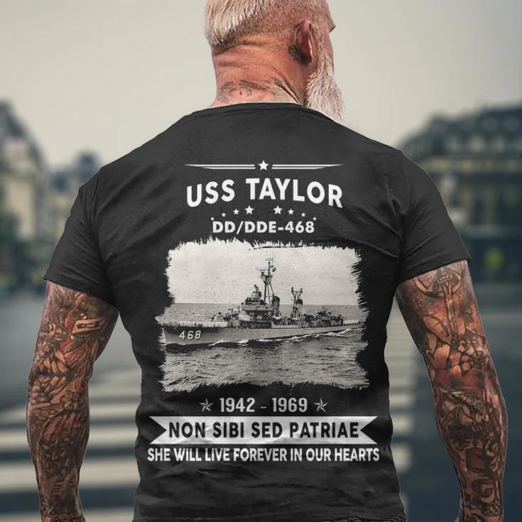 Uss Taylor Dd 468 Dde Men's Crewneck Short Sleeve Back Print T-shirt Gifts for Old Men