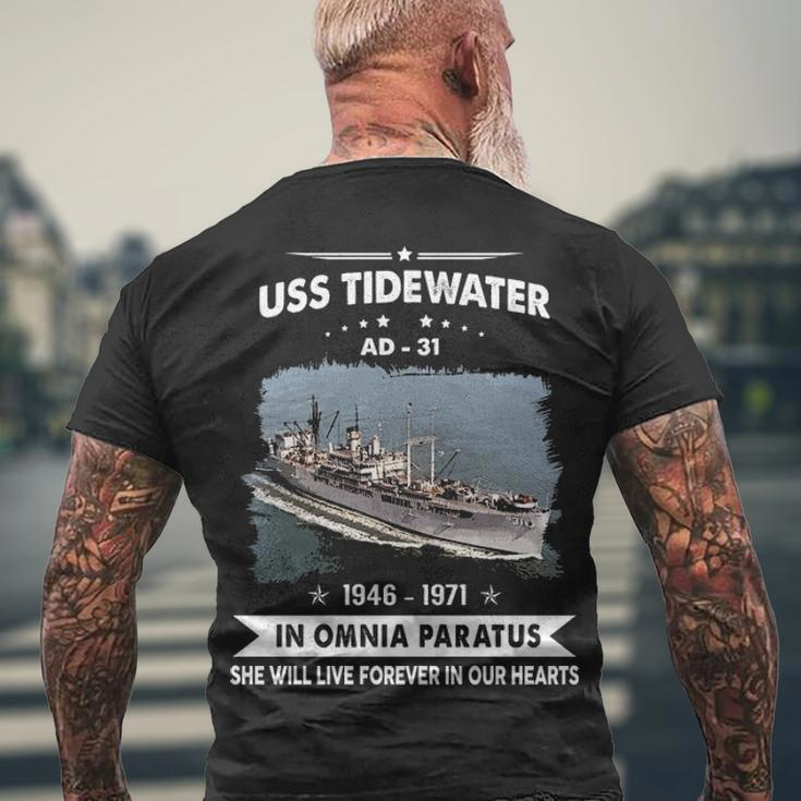 Uss Tidewater Ad Men's Crewneck Short Sleeve Back Print T-shirt Gifts for Old Men