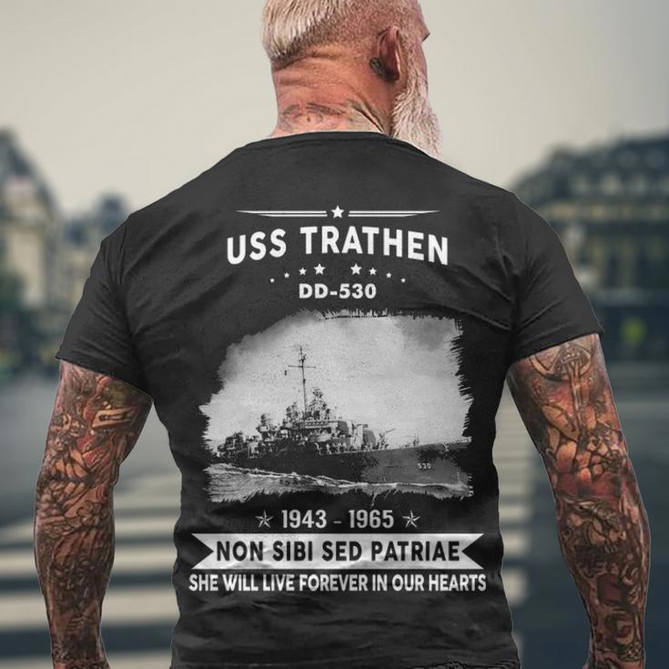 Uss Trathen Dd V2 Men's Crewneck Short Sleeve Back Print T-shirt Gifts for Old Men