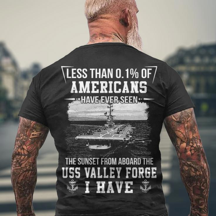 Uss Valley Forge Cv 45 Lph 8 Sunset Men's Crewneck Short Sleeve Back Print T-shirt Gifts for Old Men
