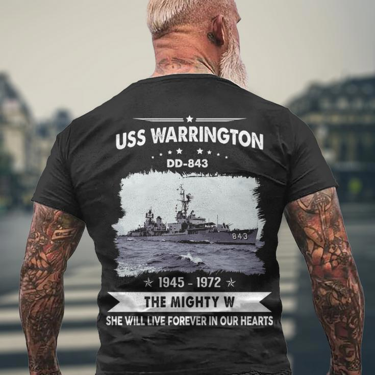 Uss Warrington Dd843 Dd Men's Crewneck Short Sleeve Back Print T-shirt Gifts for Old Men