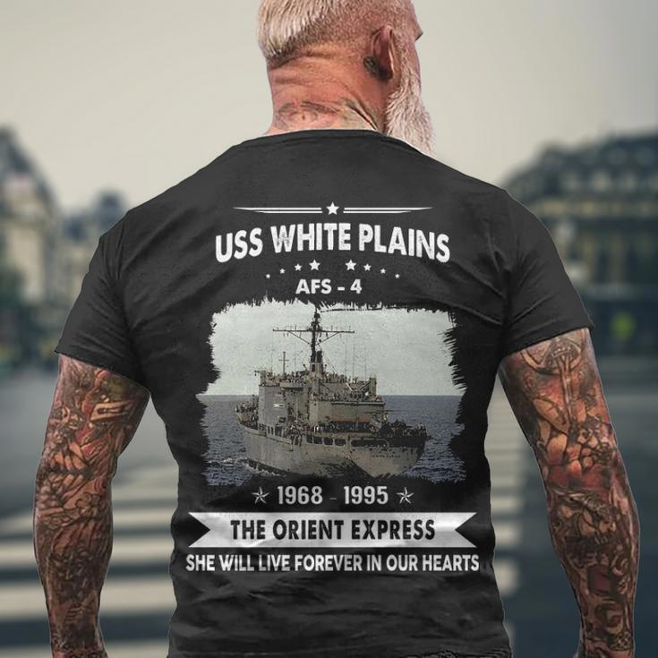 Uss White Plains Afs Men's Crewneck Short Sleeve Back Print T-shirt Gifts for Old Men