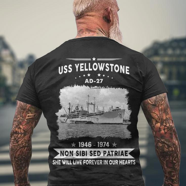 Uss Yellowstone Ad V2 Men's Crewneck Short Sleeve Back Print T-shirt Gifts for Old Men