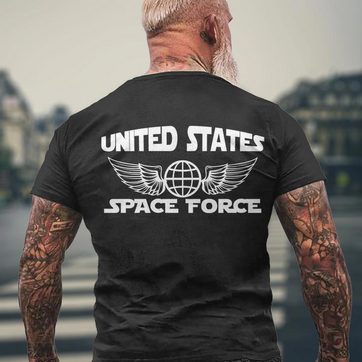 Ussf United States Space Force Logo Men's Crewneck Short Sleeve Back Print T-shirt Gifts for Old Men