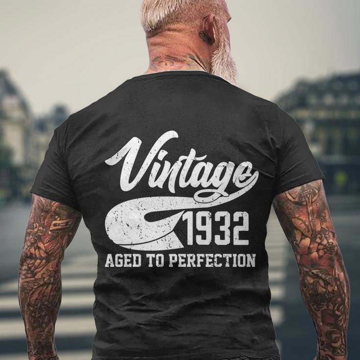 Vintage 1932 Aged To Perfection 90Th Birthday Men's Crewneck Short Sleeve Back Print T-shirt Gifts for Old Men