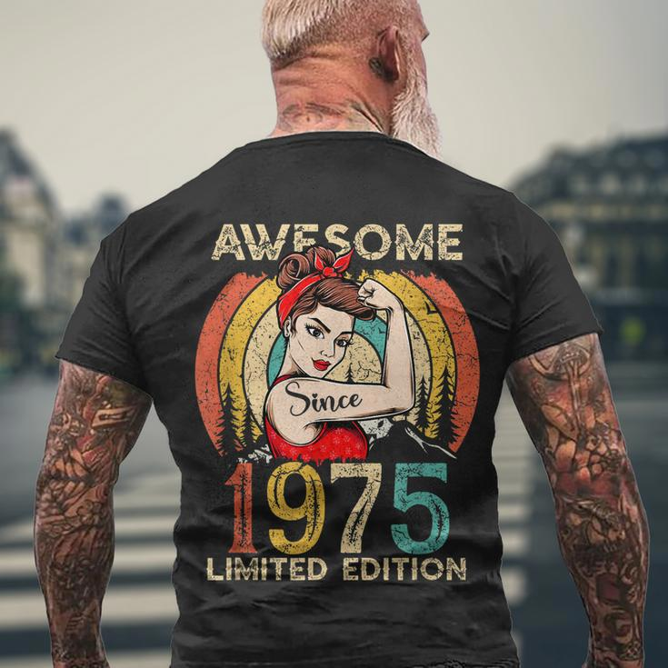 Vintage 1975 Birthday Gift For Women 47 Year Old Birthday Men's Crewneck Short Sleeve Back Print T-shirt Gifts for Old Men