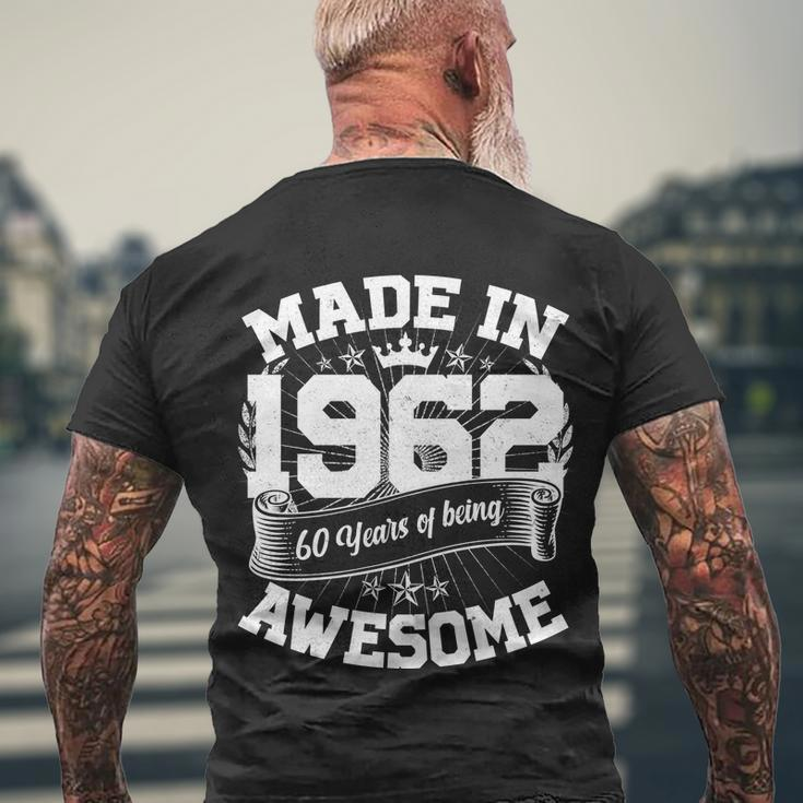 Vintage Crown Made In 1962 60 Years Of Being Awesome 60Th Birthday Men's Crewneck Short Sleeve Back Print T-shirt Gifts for Old Men