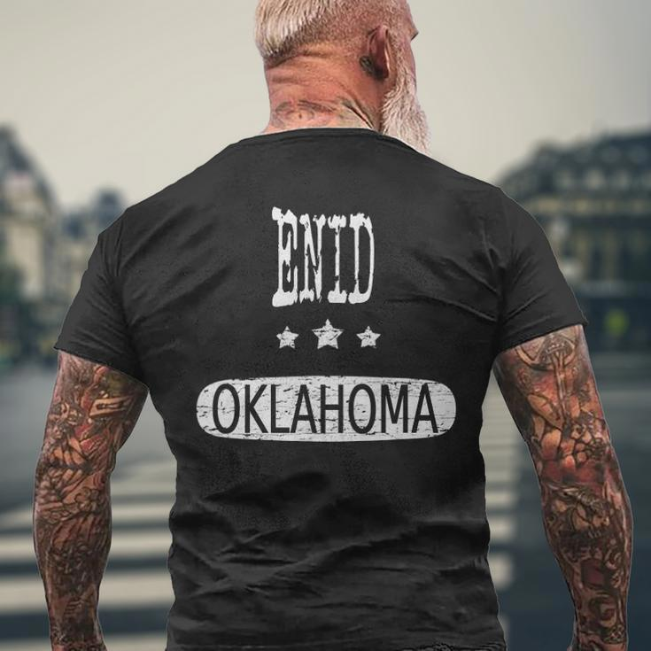 Vintage Enid Oklahoma Home Roots Men's Back Print T-shirt Gifts for Old Men