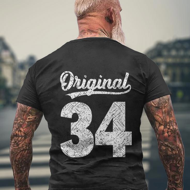 Vintage Of It´S My 34Th Birthday Men's Crewneck Short Sleeve Back Print T-shirt Gifts for Old Men