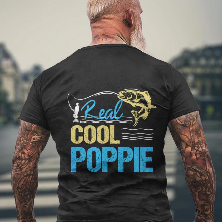 Vintage Reel Cool Poppie Fishing Daddy Men's Crewneck Short Sleeve Back Print T-shirt Gifts for Old Men