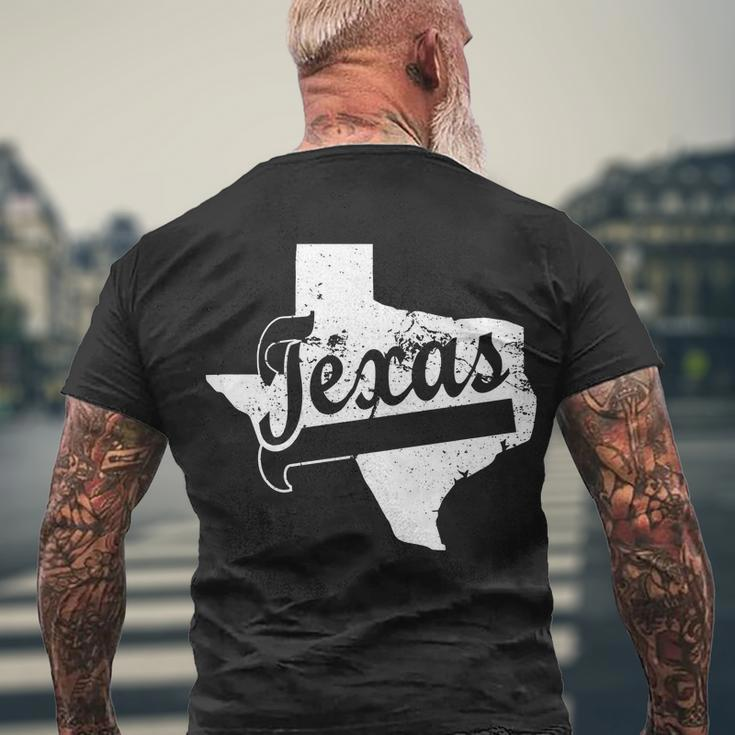 Vintage Texas State Logo Men's Crewneck Short Sleeve Back Print T-shirt Gifts for Old Men