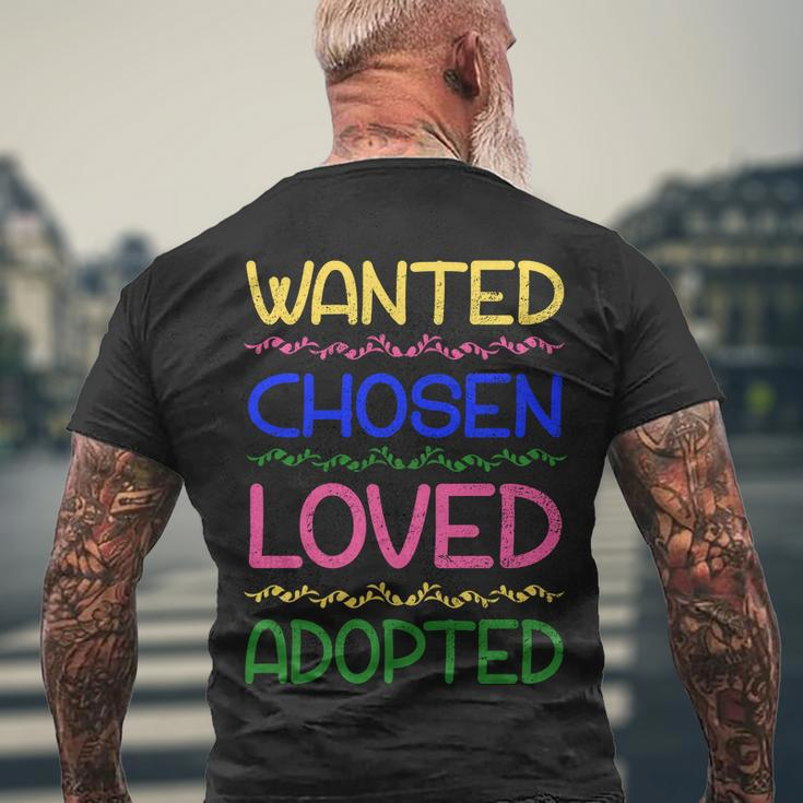 Wanted Chosen Loved Adopted Men's Crewneck Short Sleeve Back Print T-shirt Gifts for Old Men