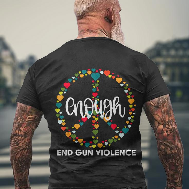 Wear Orange Peace Sign Enough End Gun Violence Men's Crewneck Short Sleeve Back Print T-shirt Gifts for Old Men