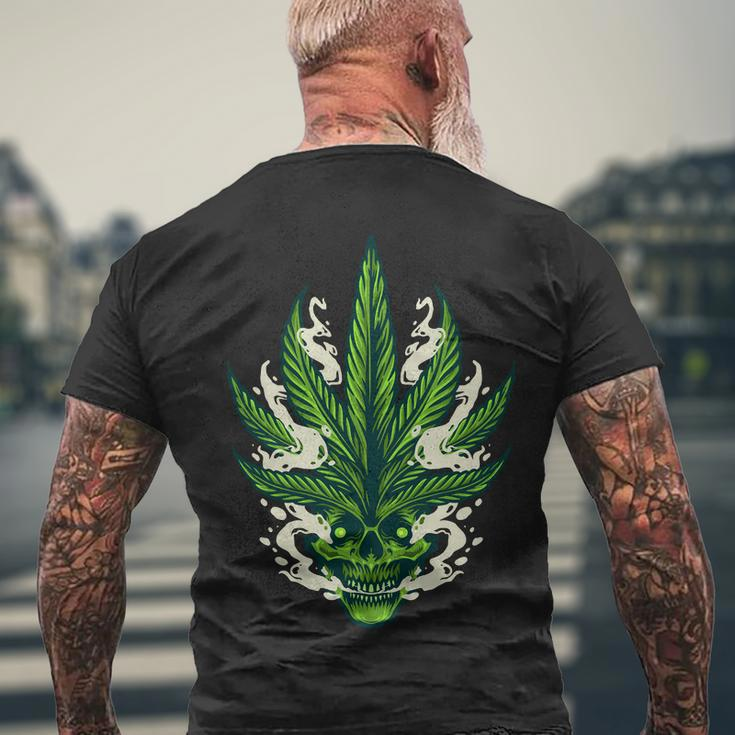 Weed Leaf Marijuana Tshirt Men's Crewneck Short Sleeve Back Print T-shirt Gifts for Old Men
