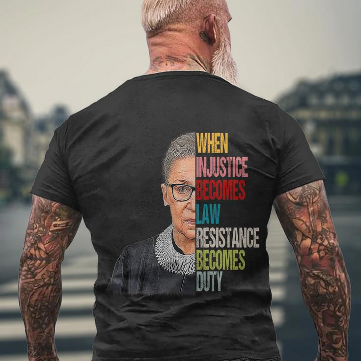 When Injustice Becomes Law Resistance Becomes Duty V2 Men's Crewneck Short Sleeve Back Print T-shirt Gifts for Old Men