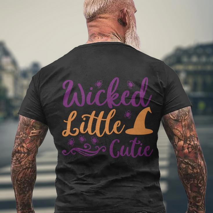 Wicked Little Cutie Witch Hat Halloween Quote Men's Crewneck Short Sleeve Back Print T-shirt Gifts for Old Men