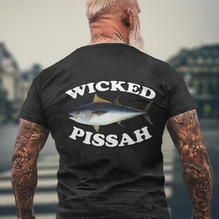 Wicked Pissah Bluefin Tuna Illustration Fishing Angler Gear Gift Men's Crewneck Short Sleeve Back Print T-shirt Gifts for Old Men