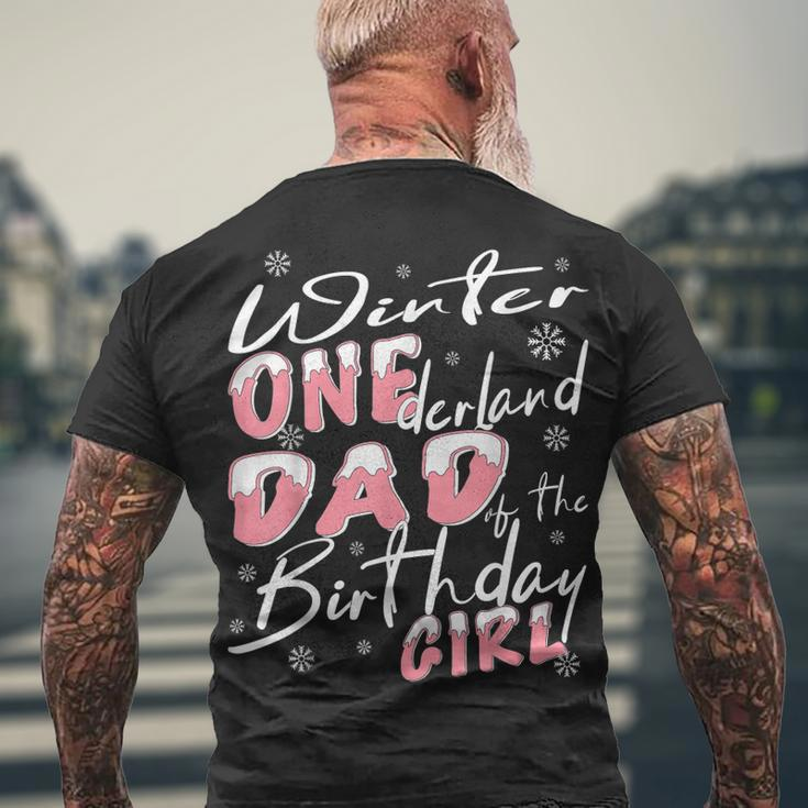 Mens Winter Onederland Dad Of Birthday Girl 1St Birthday Theme Men's T-shirt Back Print Gifts for Old Men