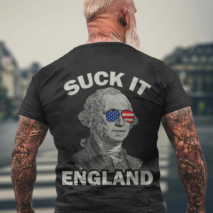 Womens 4Th Of July Suck It England Men's Crewneck Short Sleeve Back Print T-shirt Gifts for Old Men