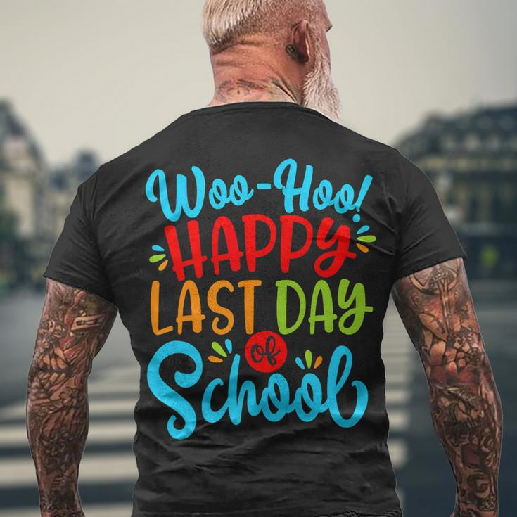 Woo Hoo Happy Last Day Of School Fun Teacher Student V2 Men's T-shirt Back Print Gifts for Old Men
