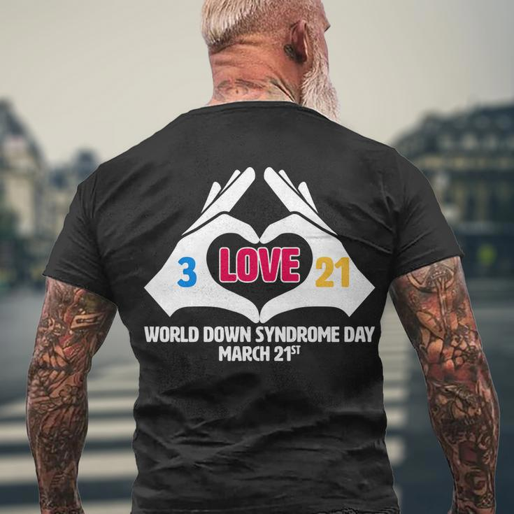 World Down Syndrome Day March 21 Tshirt Men's Crewneck Short Sleeve Back Print T-shirt Gifts for Old Men